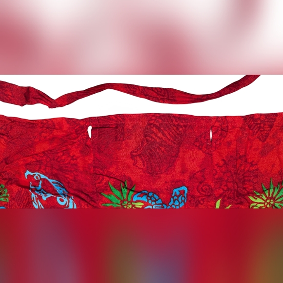 Shirin Women's Red/Blue Hawaiian Turtle Fish Tropical Muumuu Dress + Tote Set - Picture 6 of 16